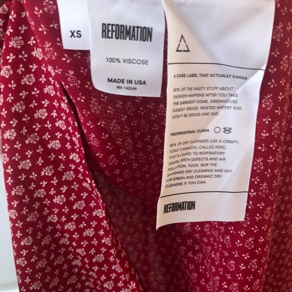 Reformation Royce Red Jasmine Wrap Midi Dress XS - Picture 8 of 8